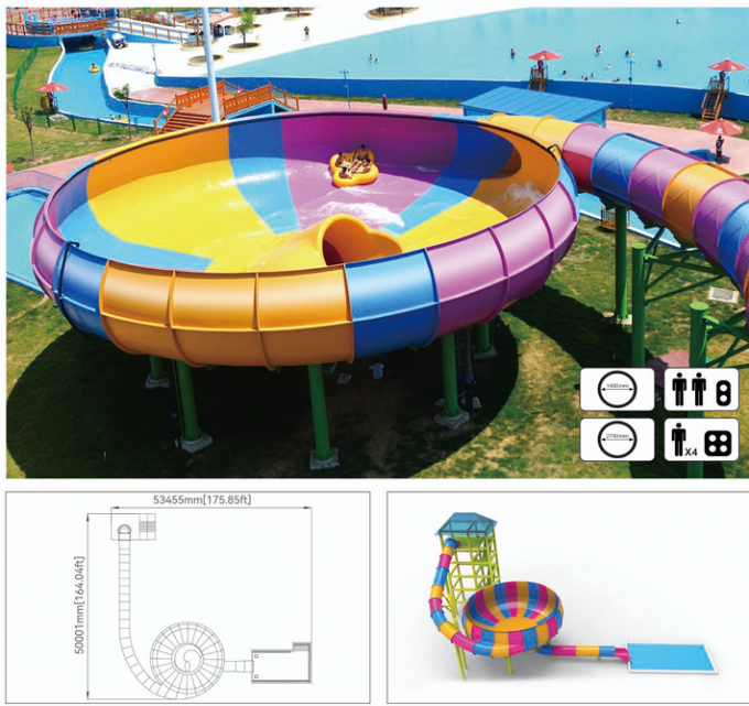 High-Capacity Double Behemoth Bowl Slide for Water Parks