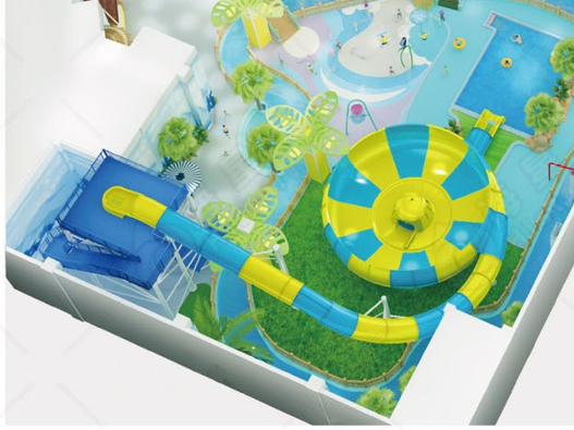 Dual Slide Raft High-Capacity Double Behemoth Bowl Slide for Water Parks