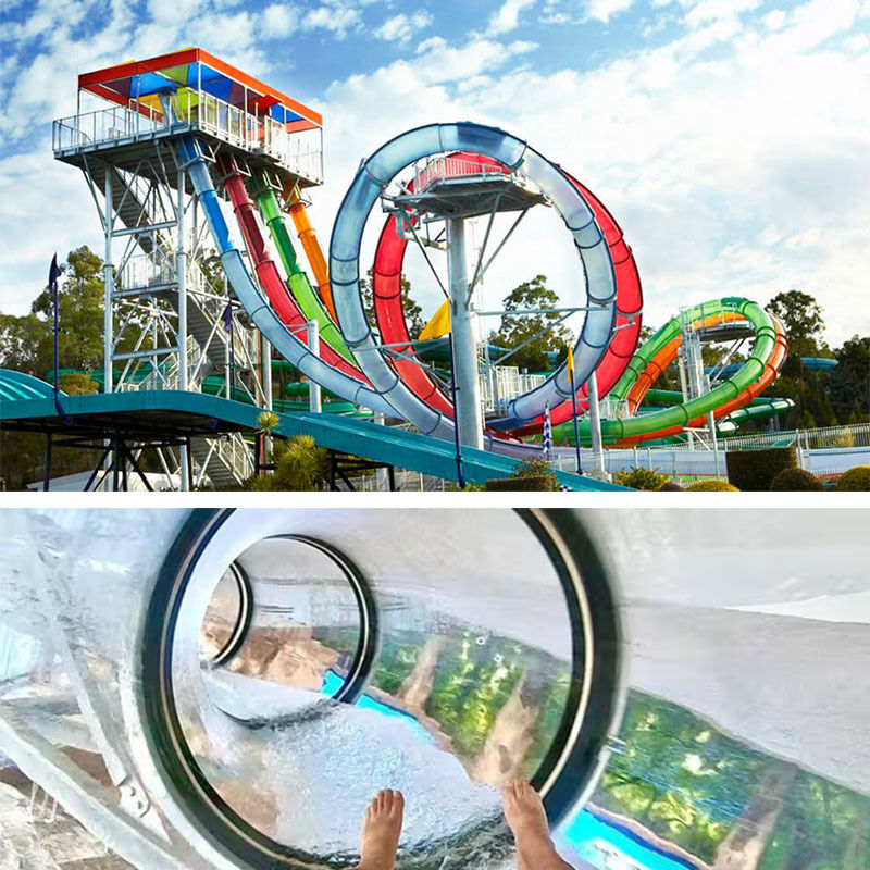 Spring Park Inflatable Raft 304 Stainless Steel FRP Giant Water Slide for Parks & Resorts