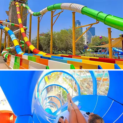 Water Slice Raft 304 Stainless Steel FRP Giant Water Slide for Parks & Resorts